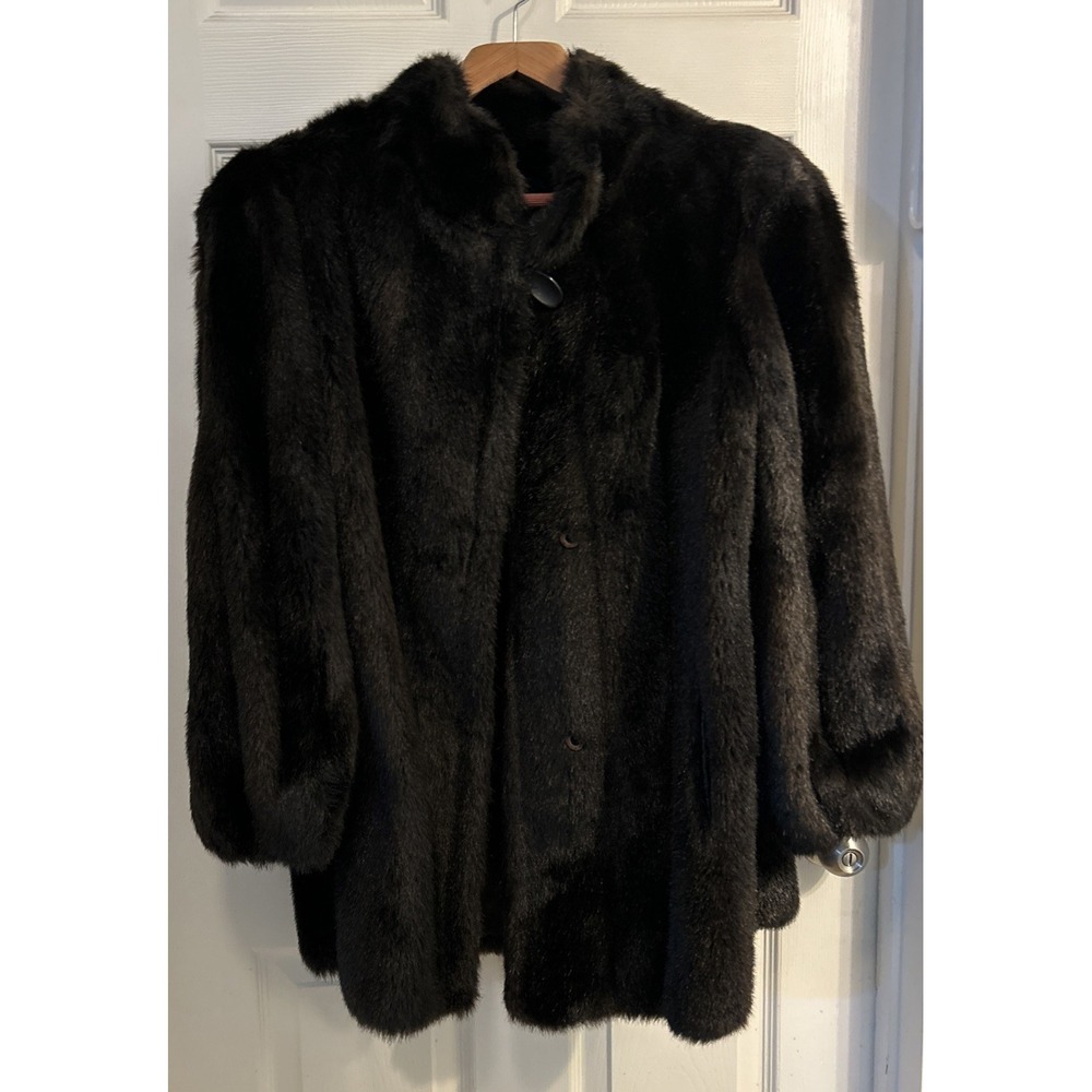 Elegant Black Faux Fur Coat